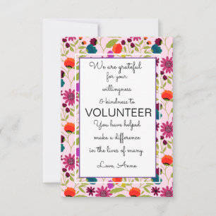 volunteer appreciation week pattern card