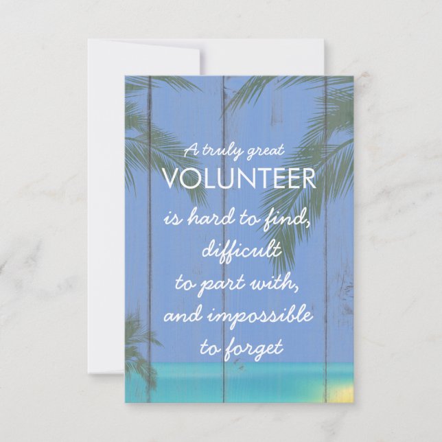 volunteer appreciation week tropical card (Front)