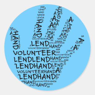 Volunteer Awareness: Lend a Helping Hand Classic Round Sticker