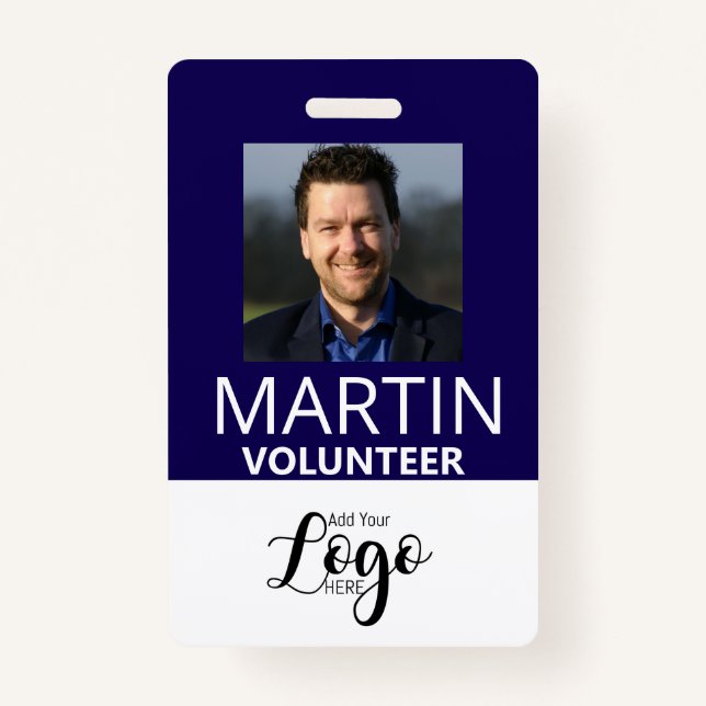 Volunteer Badge | Custom Name Tag ID Badge (Front)