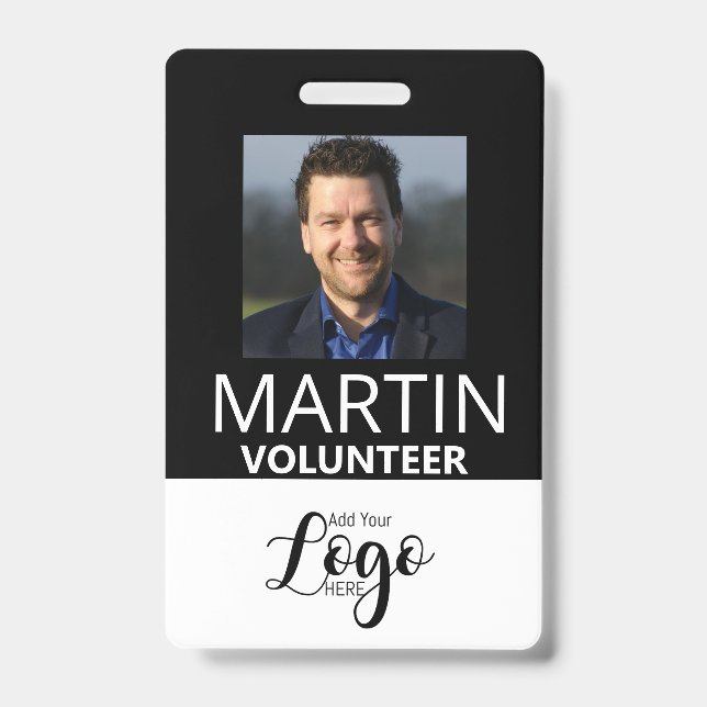 Volunteer Badge | Custom Name Tag ID Badge (Front)
