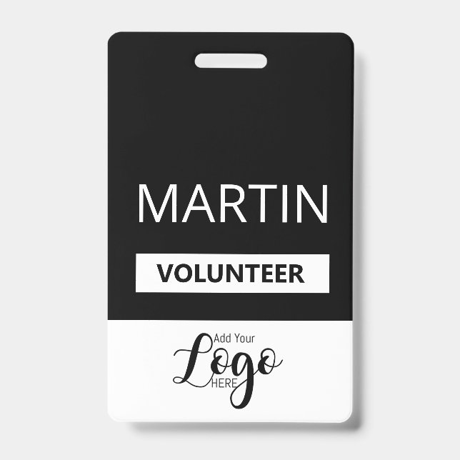 Volunteer Badge | Custom Name Tag ID Badge (Front)
