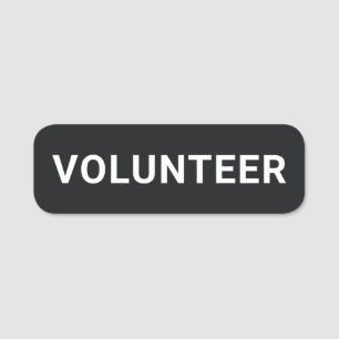 Volunteer Badge Simple Staff Name Tag for Events