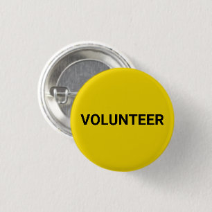 Volunteer black yellow simple elegant pin button