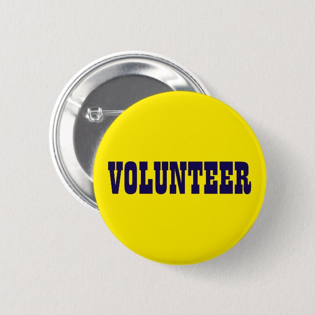 Volunteer Blue and Gold Playbill 6 Cm Round Badge (Front & Back)