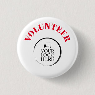 Volunteer Button Badge with Custom Logo