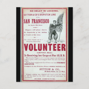 Volunteer Clipper Sailing 1900 Postcard