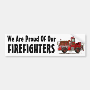 "Volunteer Fire Truck, We Are Proud Of Our, FIRE.. Bumper Sticker