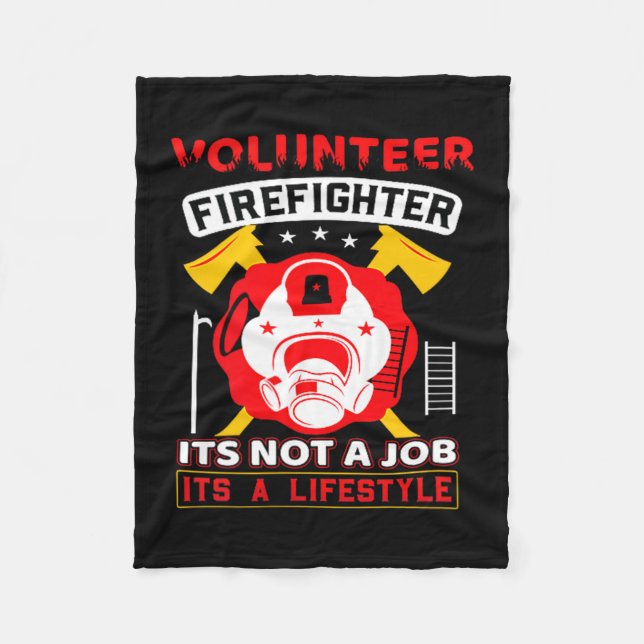 Volunteer Firefighter Fireman Gift Proud Firefight Fleece Blanket (Front)