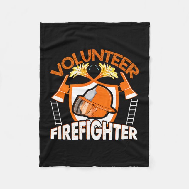 Volunteer Firefighter Fireman Gift Proud Firefight Fleece Blanket (Front)