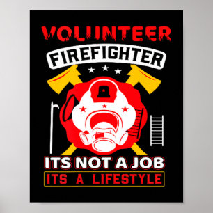 Volunteer Firefighter Fireman Gift Proud Firefight Poster