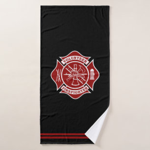 Volunteer Firefighter Maltese Cross Bath Towel