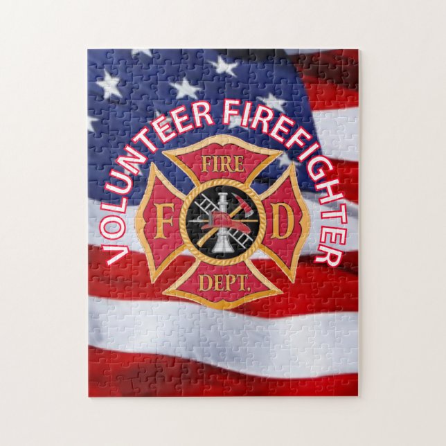 Volunteer Firefighter Maltese Cross Jigsaw Puzzle (Vertical)