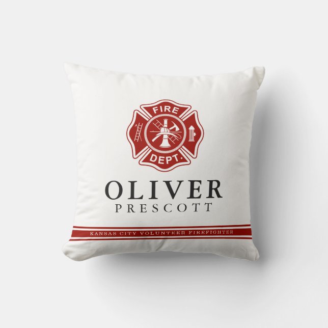 Volunteer Firefighter | Maltese Cross Symbol Cushion (Front)