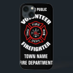 Volunteer Firefighter Name Template iPhone 13 Case<br><div class="desc">Red Fire Department logo. Personalise with your name and department. Great for Volunteer firemen and first responders.</div>