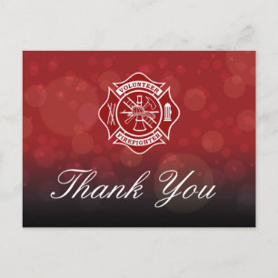 Volunteer Firefighter Thank You Postcard
