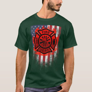 Volunteer Firefighters American Flag T-Shirt
