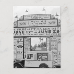 Volunteer Fireman Carnival, 1940s Postcard