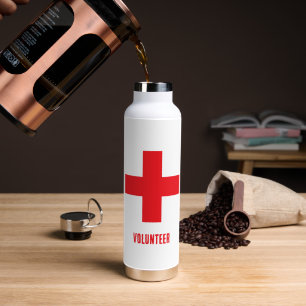 Volunteer & First Aid, Cross, Ambulance, Doctor Water Bottle
