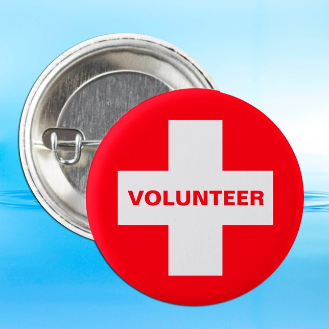 VOLUNTEER & First Aid, medical help, info point 3 Cm Round Badge (Creator Uploaded)