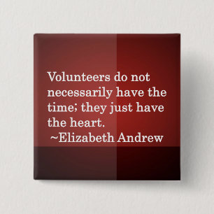 Volunteer Heart 15 Cm Square Badge