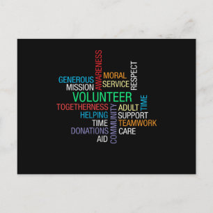 Volunteer Helping Volunteering Volunteers Charity  Postcard