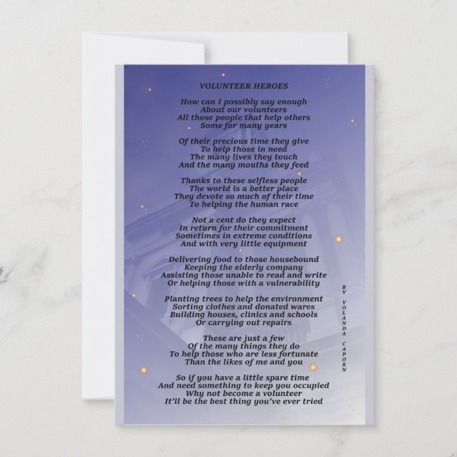 Volunteer Heroes Flat Card (Front)