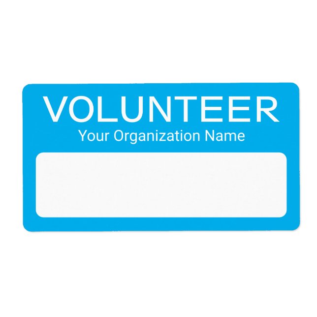 Volunteer Name Stickers Write On Badge Labels (Front)