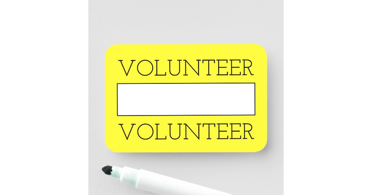 "VOLUNTEER" Name Tag Zazzle