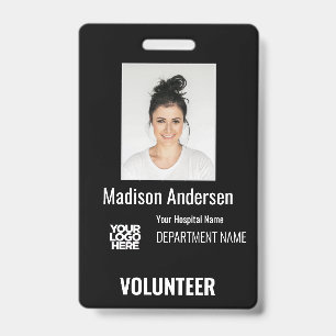 Volunteer Photo ID Badges with Clip or Lanyard