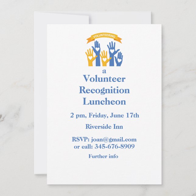 Volunteer Recognition Luncheon Invite  (Back)