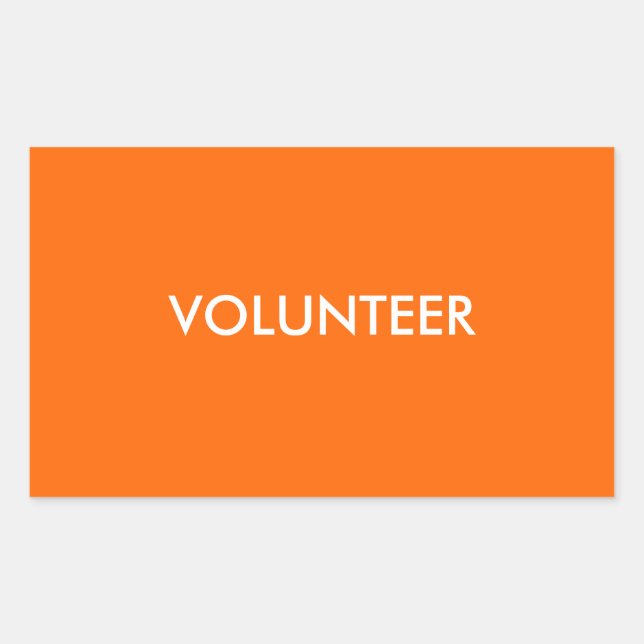 VOLUNTEER RECTANGULAR STICKER (Front)