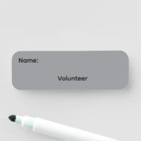 Volunteer Reusable Dry Erase Name Tag Magnetic