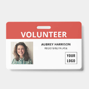 Volunteer Simple Photo ID Badge