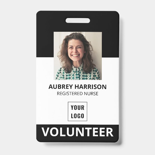Volunteer Simple Photo ID Badge (Front)