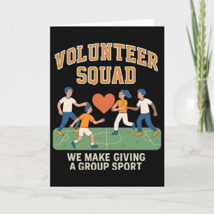 Volunteer Squad - Group Giving Soccer Heart Design Card