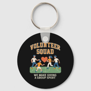 Volunteer Squad - Group Giving Soccer Heart Design Key Ring