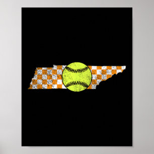 Volunteer State Tennessee Checkerboard Softll Tenn Poster