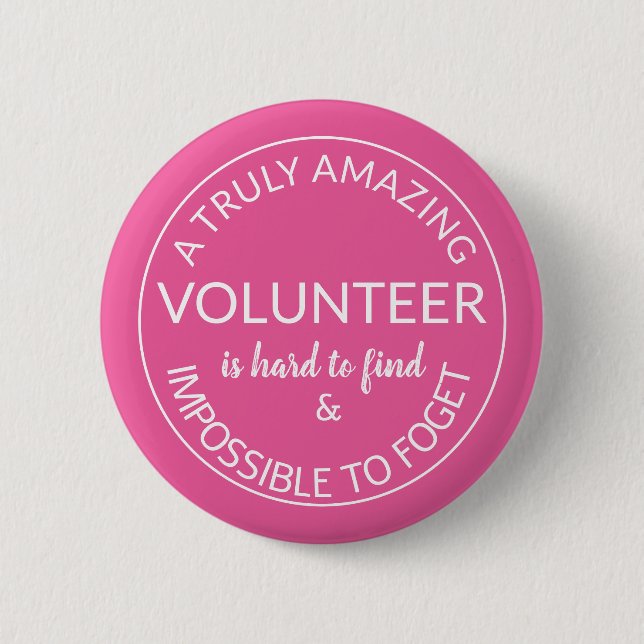 Volunteer thank you 6 cm round badge (Front)