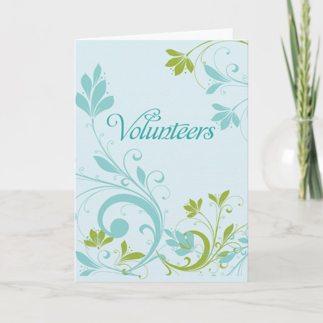 Volunteer Thank You Teal & Green Swirls (Front)