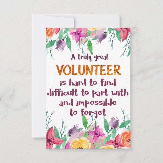 Volunteer Thank you Volunteer appreciation gift (Front)