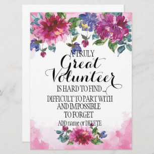 Volunteer Thank you Volunteer Appreciation Gift Card