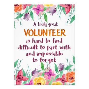Volunteer Thank you Volunteer appreciation gift Photo Print
