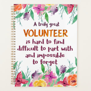 Volunteer Thank you Volunteer appreciation gift Planner