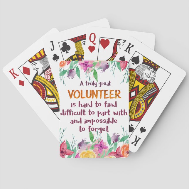 Volunteer Thank you Volunteer appreciation gift Playing Cards (Back)