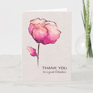 Volunteer Thank You Watercolor Flower