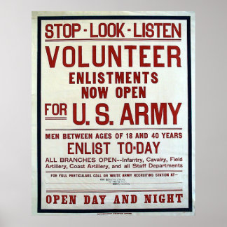 Volunteer - US Army Poster