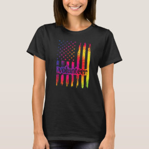 Volunteer Us Flag Voluntary Worker Volunteering T-Shirt