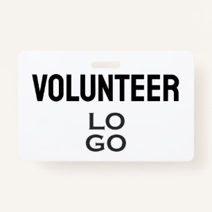 Volunteer with Custom Logo ID ID Badge