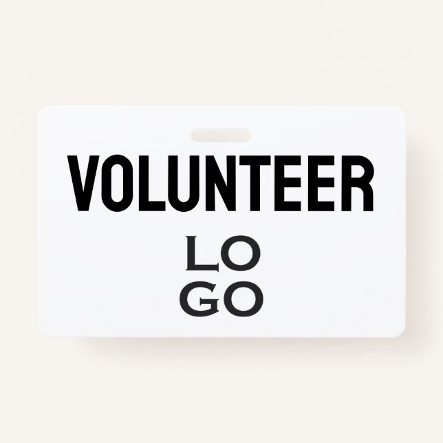 Volunteer with Custom Logo ID ID Badge (Front)